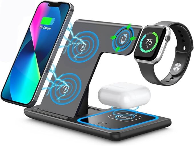 3 in 1 Wireless Charging Station, Fast Wireless Charger